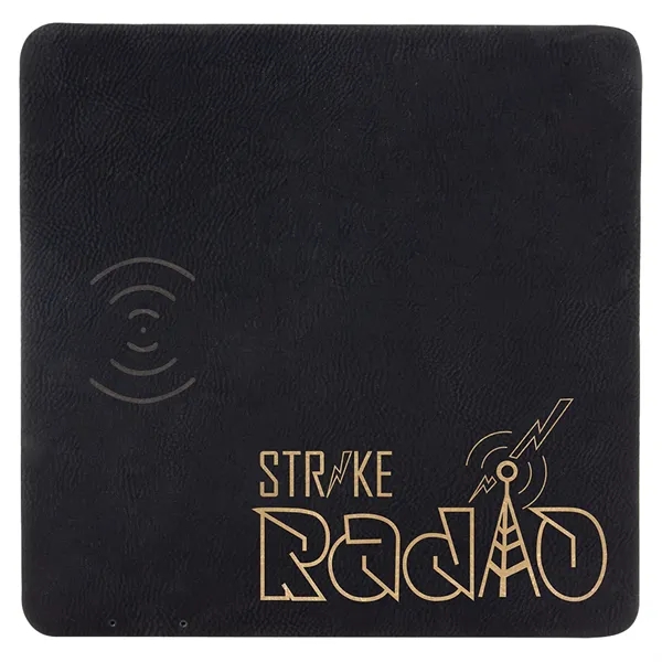 8" x 8" x 3/8" PU leatherette wireless charging mat with... from ASI 74601 Calico