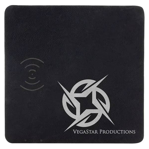 8" x 8" x 3/8" PU leatherette wireless charging mat with... from ASI 74601 Calico