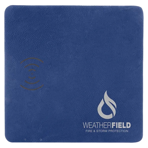 8" x 8" x 3/8" PU leatherette wireless charging mat with... from ASI 74601 Calico