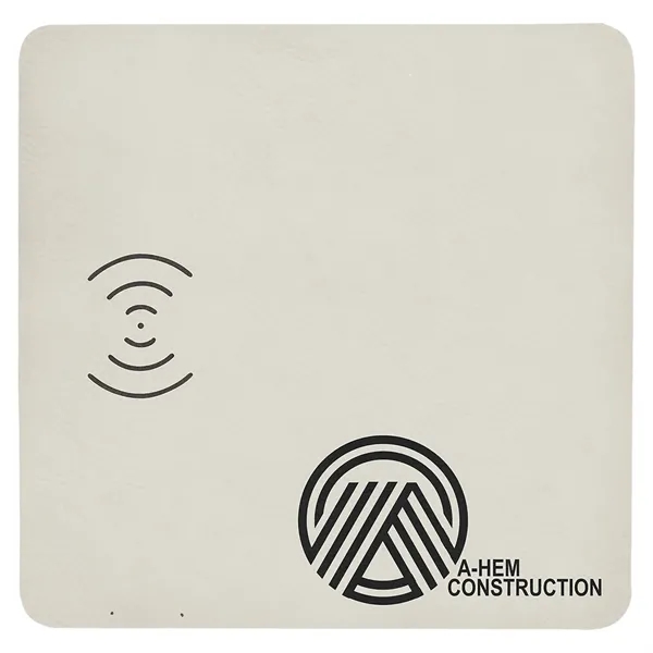 8" x 8" x 3/8" PU leatherette wireless charging mat with... from ASI 74601 Calico