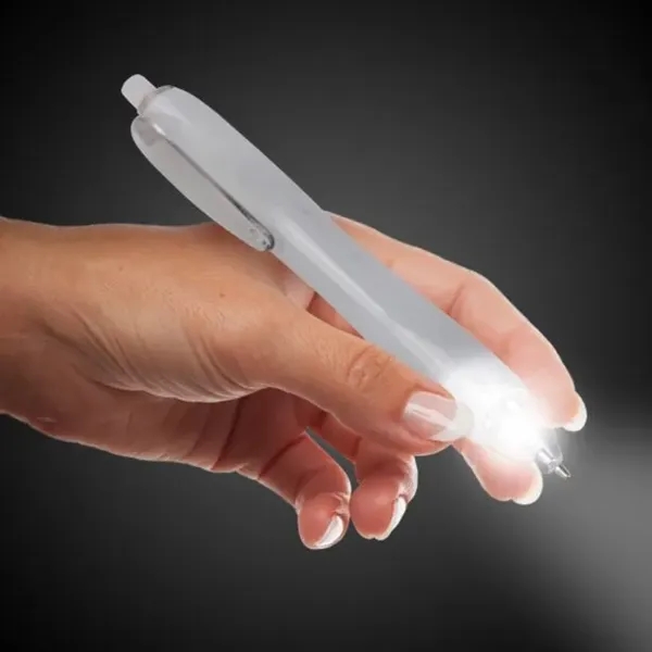 Ballpoint pen with two powerful LED lights, click-action mechanism and black... from ASI 42016 Brighter Promotions Inc