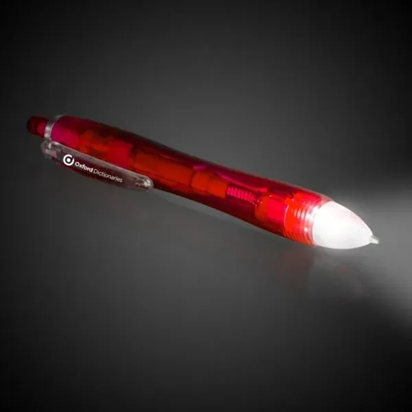 Ballpoint pen with two powerful LED lights, click-action mechanism and black... from ASI 42016 Brighter Promotions Inc
