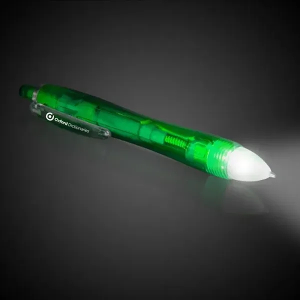 Ballpoint pen with two powerful LED lights, click-action mechanism and black... from ASI 42016 Brighter Promotions Inc