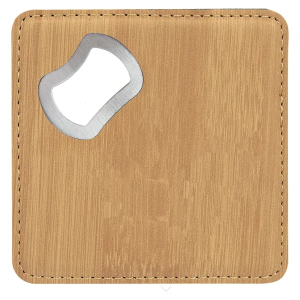 4" square PU leatherette beverage coasters with bottle opener.... from ASI 74601 Calico