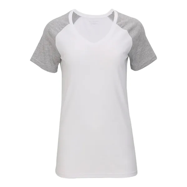 Boxercraft Women's Colorblocked V-Neck T-Shirt... from ASI 84358 S&S Activewear