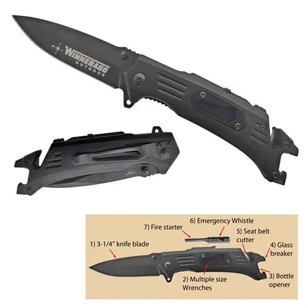 Spring assisted pocket knife with 7 different functions... from ASI 37455 Atteff International Inc