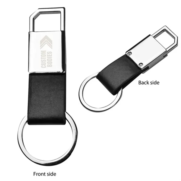 Metal and leatherette key chain... from ASI 37455 Atteff International Inc