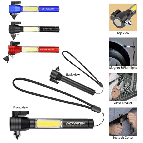 Survival tool with a cob light, glass breaker, seatbelt cutter, and... from ASI 37455 Atteff International Inc