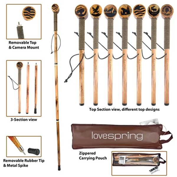 Hiking stick with a wrist strap and removable rubber tip... from ASI 37455 Atteff International Inc