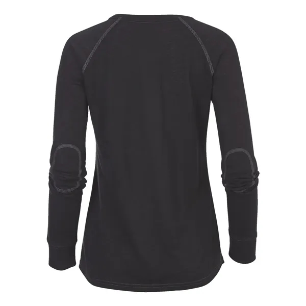 Boxercraft Women's Solid Preppy Patch Long Sleeve T-Shirt... from ASI 84358 S&S Activewear