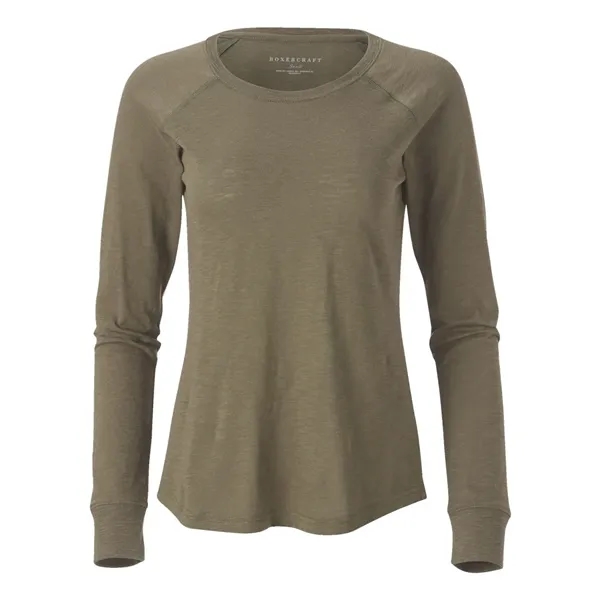 Boxercraft Women's Solid Preppy Patch Long Sleeve T-Shirt... from ASI 84358 S&S Activewear