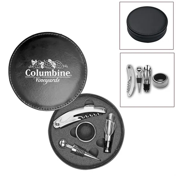 Wine opener set with a corkscrew, pourer, stopper, and drip ring... from ASI 37455 Atteff International Inc