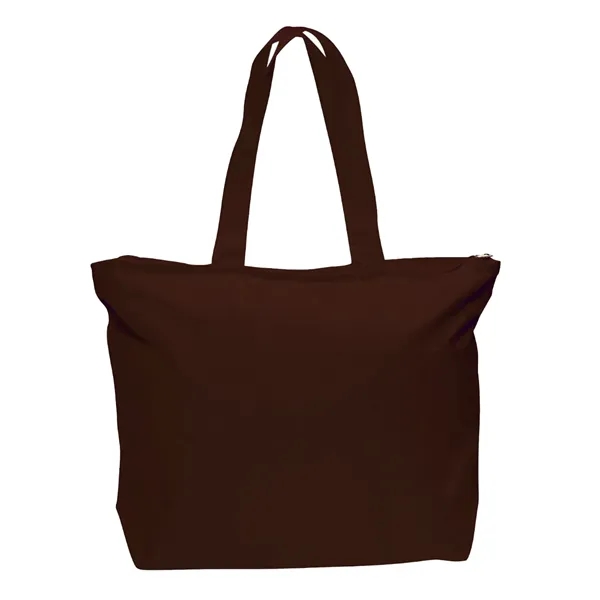 Cotton canvas zippered tote bag plus 1 color silkscreen imprint on... from ASI 37218 Athena Promo (tm)