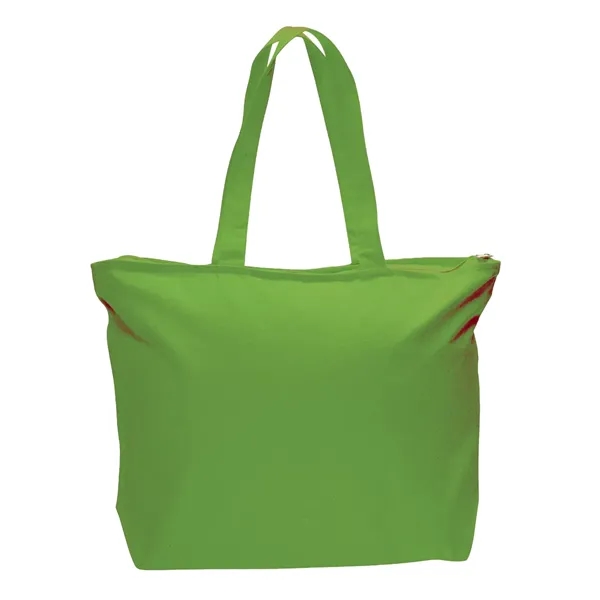 Cotton canvas zippered tote bag plus 1 color silkscreen imprint on... from ASI 37218 Athena Promo (tm)