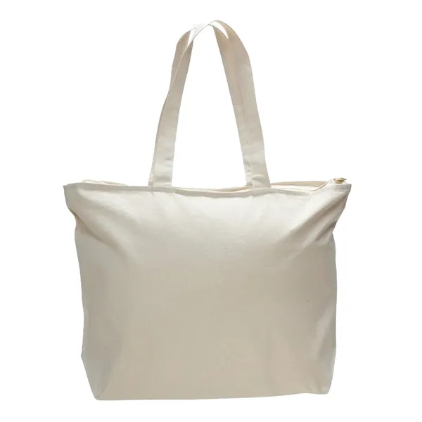 Cotton canvas zippered tote bag plus 1 color silkscreen imprint on... from ASI 37218 Athena Promo (tm)