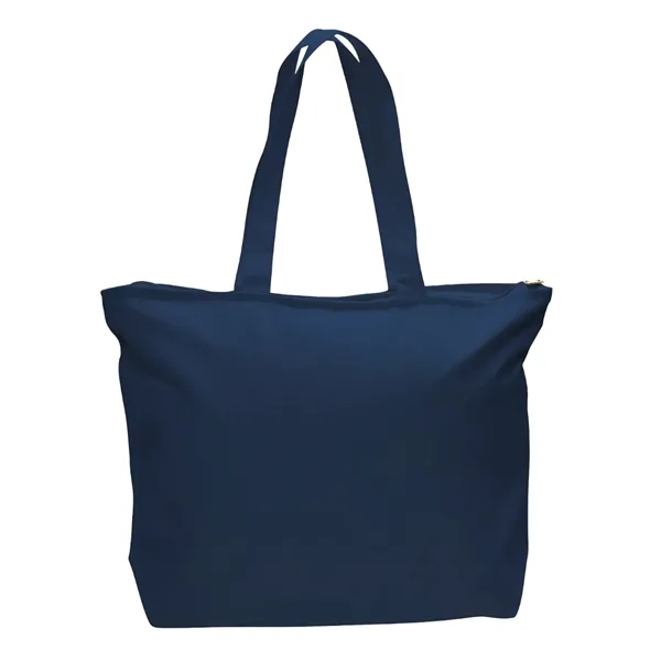 Cotton canvas zippered tote bag plus 1 color silkscreen imprint on... from ASI 37218 Athena Promo (tm)
