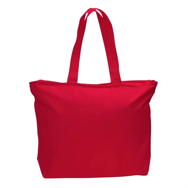 Cotton canvas zippered tote bag plus 1 color silkscreen imprint on... from ASI 37218 Athena Promo (tm)