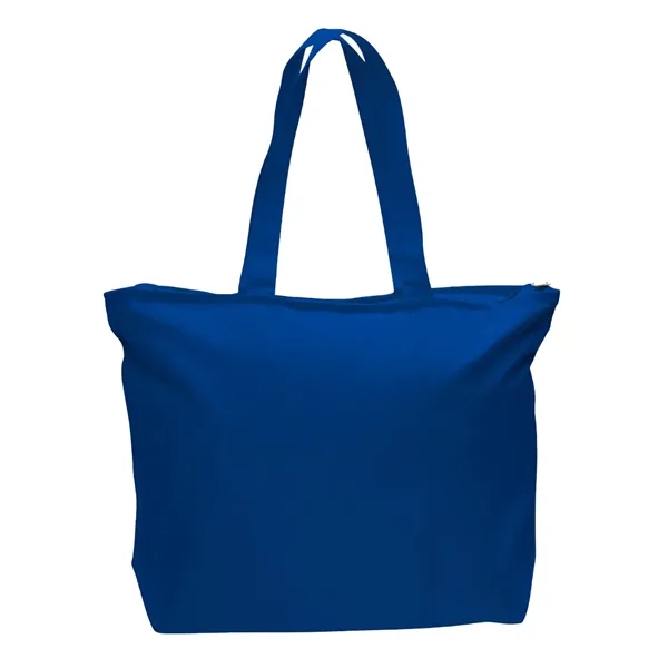 Cotton canvas zippered tote bag plus 1 color silkscreen imprint on... from ASI 37218 Athena Promo (tm)
