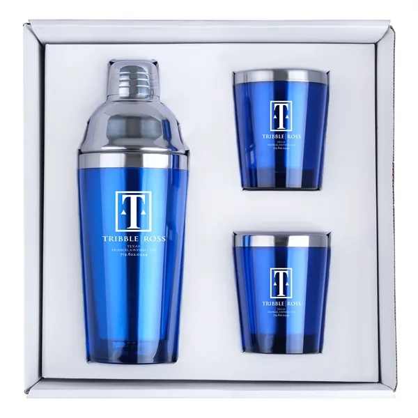 Stainless steel and Acrylic cocktail shaker with matching cocktail tumblers.... from ASI 46755 Cosmo Promos