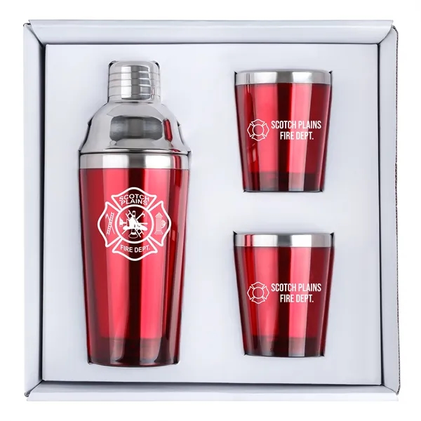 Stainless steel and Acrylic cocktail shaker with matching cocktail tumblers.... from ASI 46755 Cosmo Promos