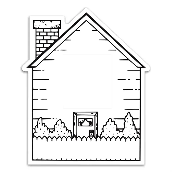 3.25" x 4" house shaped magnet with square punch out picture... from ASI 68507 The Magnet Group / Magnet LLC™