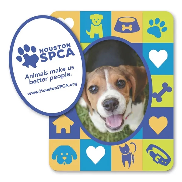 4 1/2" x 3 1/2" magnet with oval-shaped, punch-out picture frame... from ASI 68507 The Magnet Group / Magnet LLC™