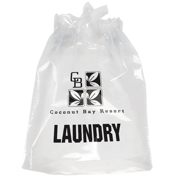 Low-density plastic bag with poly-draw handles.... from ASI 37940 Bag Makers Inc