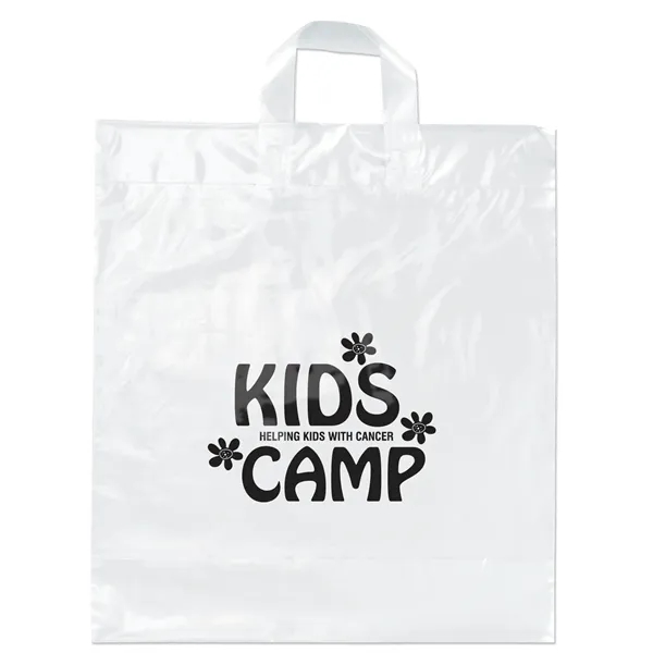 Low-density plastic bag with sturdy, fused soft loop handles.... from ASI 37940 Bag Makers Inc