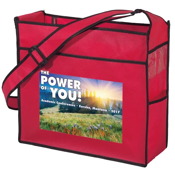 Non-Woven Polypropylene Tote with adjustable shoulder strap and multiple pockets.... from ASI 37940 Bag Makers Inc