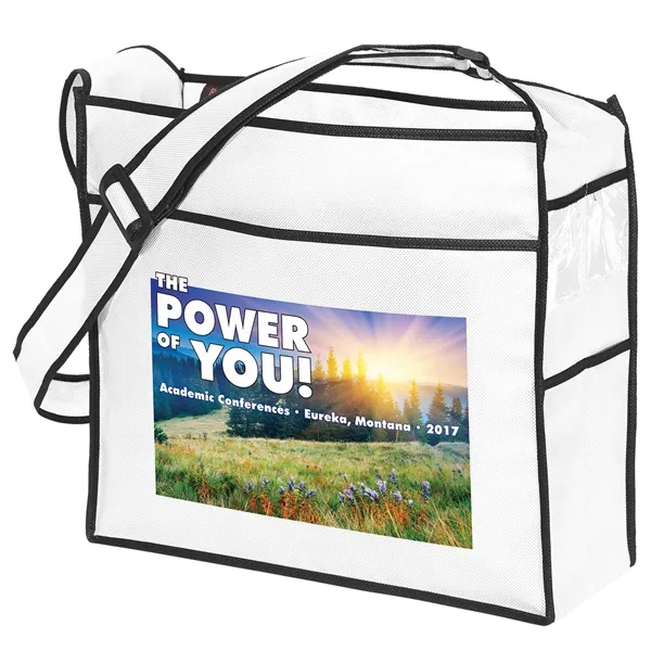 Non-Woven Polypropylene Tote with adjustable shoulder strap and multiple pockets.... from ASI 37940 Bag Makers Inc