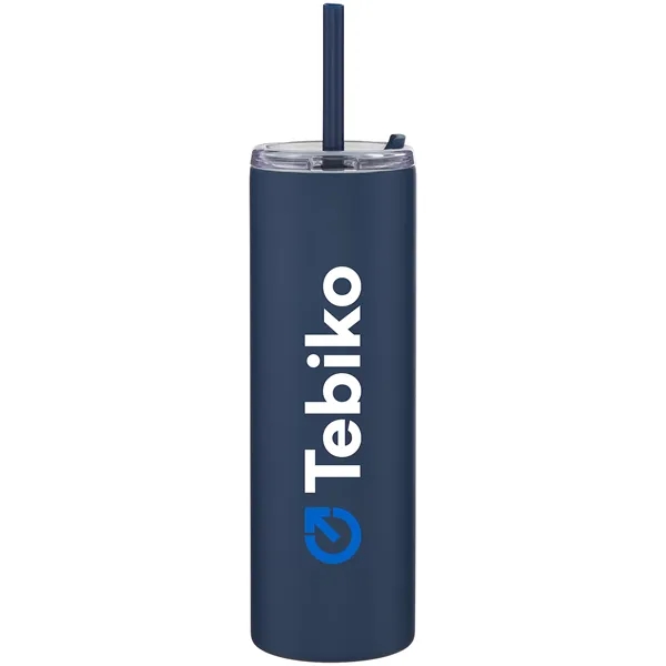 16 oz double wall 18/8 stainless steel tumbler with silicone straw... from ASI 51197 ETS Express, LLC