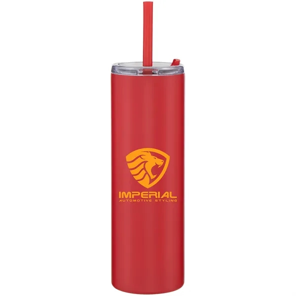 16 oz double wall 18/8 stainless steel tumbler with silicone straw... from ASI 51197 ETS Express, LLC