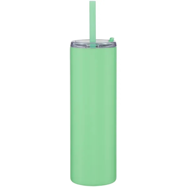 16 oz double wall 18/8 stainless steel tumbler with silicone straw... from ASI 51197 ETS Express, LLC