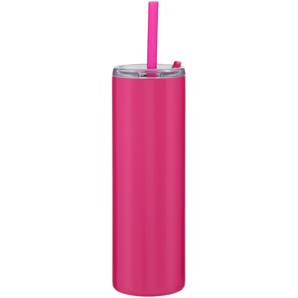 16 oz double wall 18/8 stainless steel tumbler with silicone straw... from ASI 51197 ETS Express, LLC