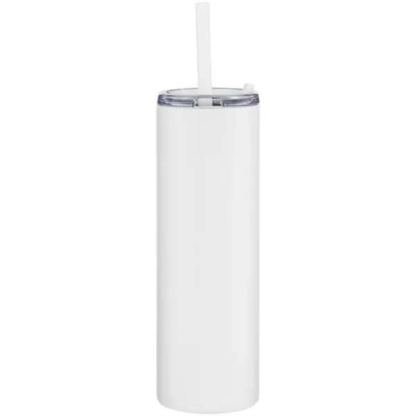 16 oz double wall 18/8 stainless steel tumbler with silicone straw... from ASI 51197 ETS Express, LLC
