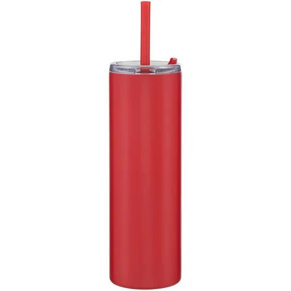 16 oz double wall 18/8 stainless steel tumbler with silicone straw... from ASI 51197 ETS Express, LLC