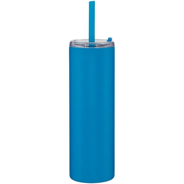 16 oz double wall 18/8 stainless steel tumbler with silicone straw... from ASI 51197 ETS Express, LLC