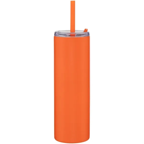 16 oz double wall 18/8 stainless steel tumbler with silicone straw... from ASI 51197 ETS Express, LLC