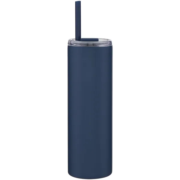 16 oz double wall 18/8 stainless steel tumbler with silicone straw... from ASI 51197 ETS Express, LLC
