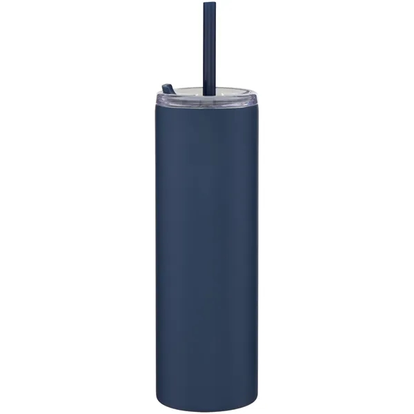 16 oz double wall 18/8 stainless steel tumbler with silicone straw... from ASI 51197 ETS Express, LLC