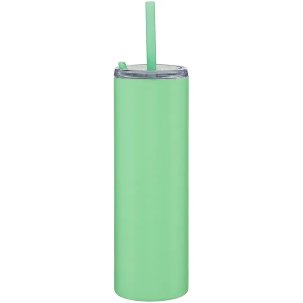16 oz double wall 18/8 stainless steel tumbler with silicone straw... from ASI 51197 ETS Express, LLC