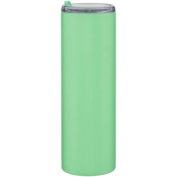 16 oz double wall 18/8 stainless steel tumbler with silicone straw... from ASI 51197 ETS Express, LLC