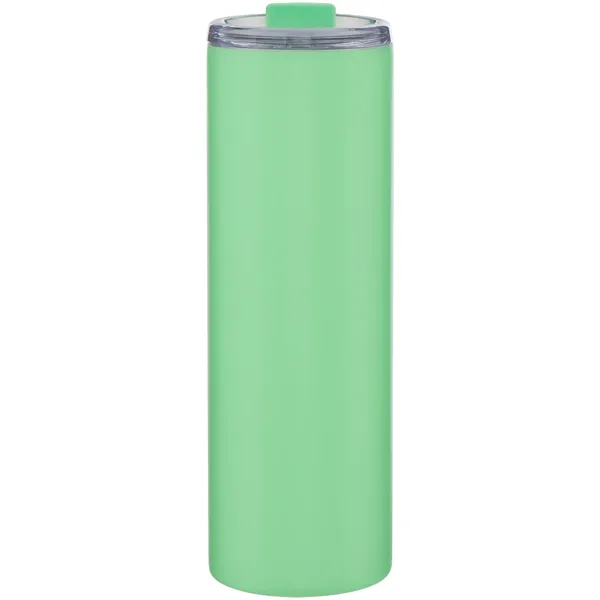 16 oz double wall 18/8 stainless steel tumbler with silicone straw... from ASI 51197 ETS Express, LLC
