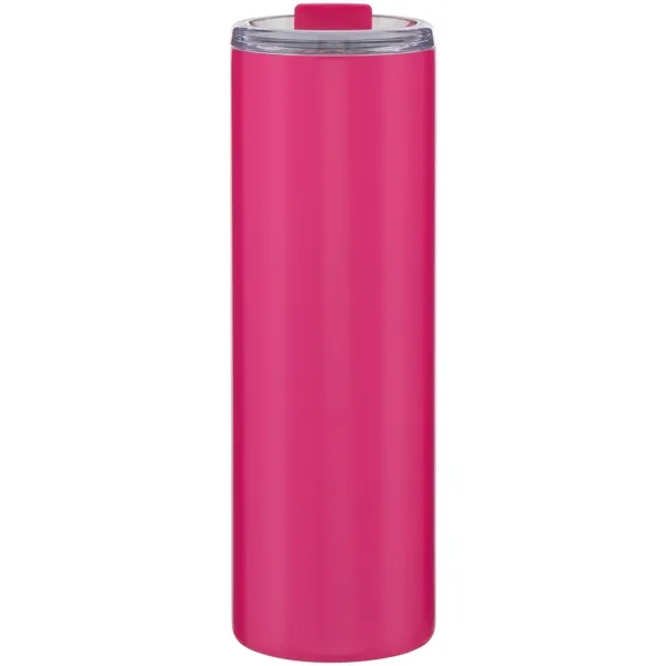 16 oz double wall 18/8 stainless steel tumbler with silicone straw... from ASI 51197 ETS Express, LLC