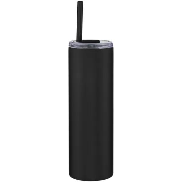 16 oz double wall 18/8 stainless steel tumbler with silicone straw... from ASI 51197 ETS Express, LLC