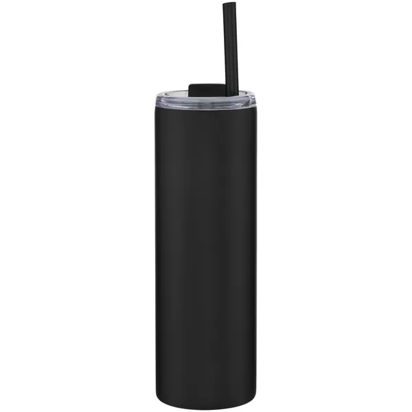 16 oz double wall 18/8 stainless steel tumbler with silicone straw... from ASI 51197 ETS Express, LLC