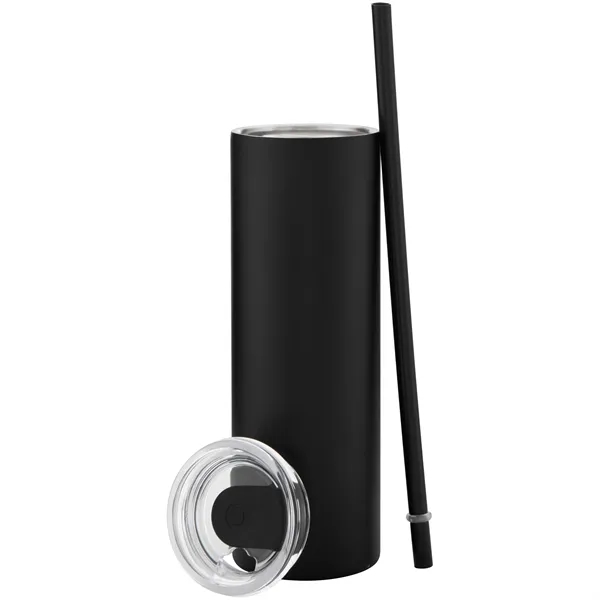 16 oz double wall 18/8 stainless steel tumbler with silicone straw... from ASI 51197 ETS Express, LLC