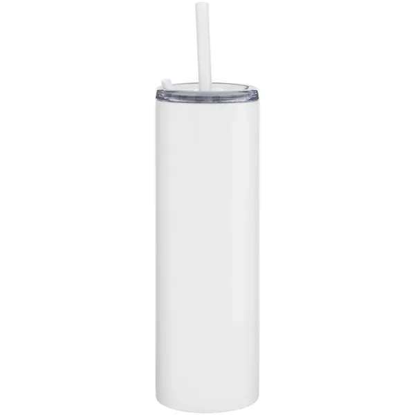 16 oz double wall 18/8 stainless steel tumbler with silicone straw... from ASI 51197 ETS Express, LLC