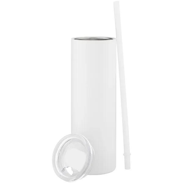 16 oz double wall 18/8 stainless steel tumbler with silicone straw... from ASI 51197 ETS Express, LLC