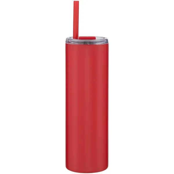 16 oz double wall 18/8 stainless steel tumbler with silicone straw... from ASI 51197 ETS Express, LLC